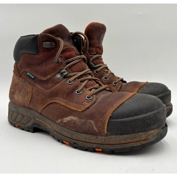 Timberland PRO HELIX 6" Men's USED Comp-Toe Waterproof Boot Brown US Size 9.5 - Picture 1 of 10